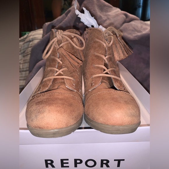 Girls report size 1 lace up boot microsuede - Picture 6 of 11